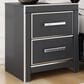 Ashley Zuraleus 2-Drawer Night Stand in Matte Black and Chrome, , large