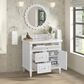 James Martin Vanities Lorelai 36" Single Vanity in Bright White with 3 cm White Zeus Quartz Top, , large