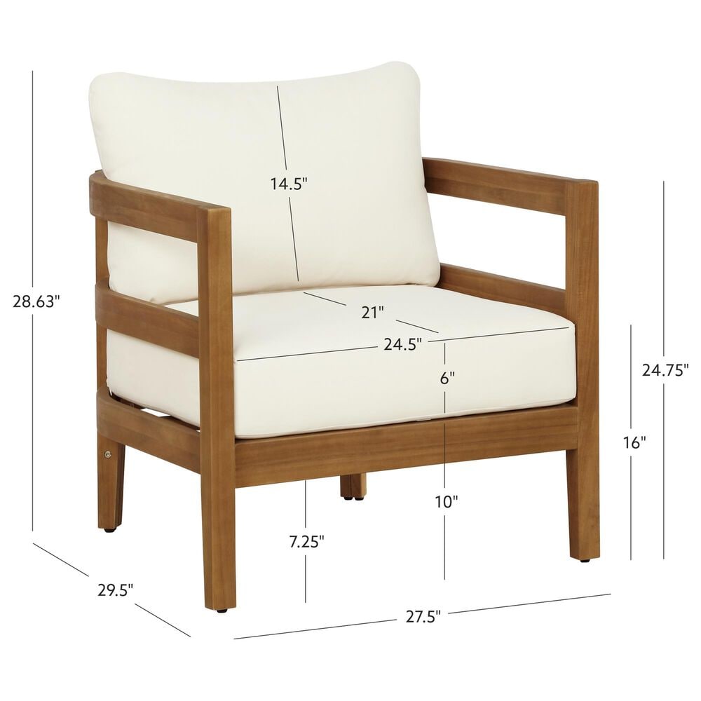 Linon Home Decor Breton Patio Arm Chair in Beige, , large