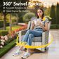 HOMLUX 3-Piece Outdoor Swivel Rocking Chair Set and Side Table in Dark Gray, , large