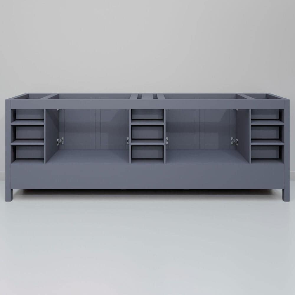 Lexora Home Jacques 84" Double Bathroom Vanity in Dark Grey with 2 cm White Quartz Top and Rectangular Sinks, , large