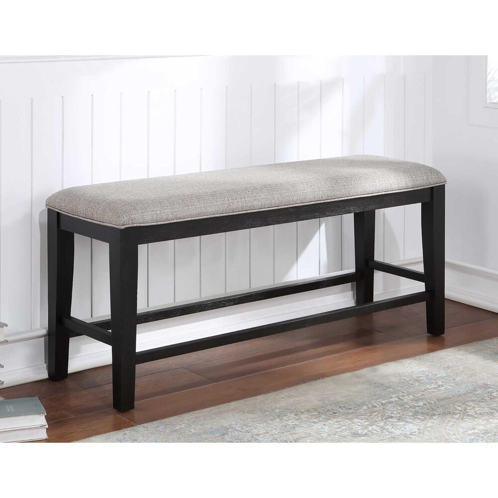 Steve Silver Halle 6-Piece Counter Height Dining Set in Ebony and Honey, , large
