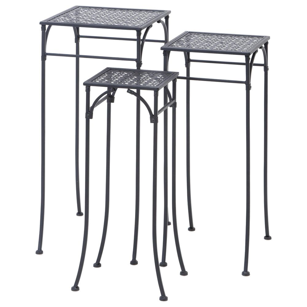Maple and Jade Plantstand in Glossy Black (Set of 3), , large