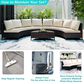 HOMLUX 5 Pieces All-Weather Brown PE Rattan Wicker Sofa Set in Beige, , large