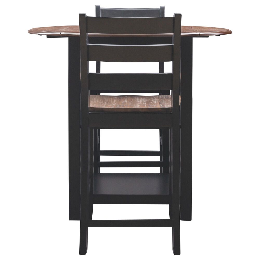 Linon Home Decor Colm 3-Piece Counter Set in Warm Brown and Black, , large
