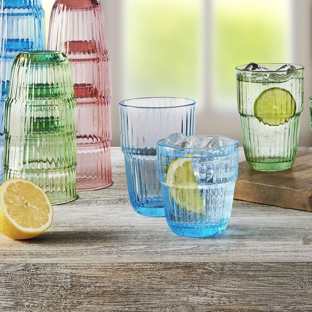 Bormioli Barshine Long Drink Stackable Drinking Glasses in Ice Blue &#40;Set of 6&#41;, , large