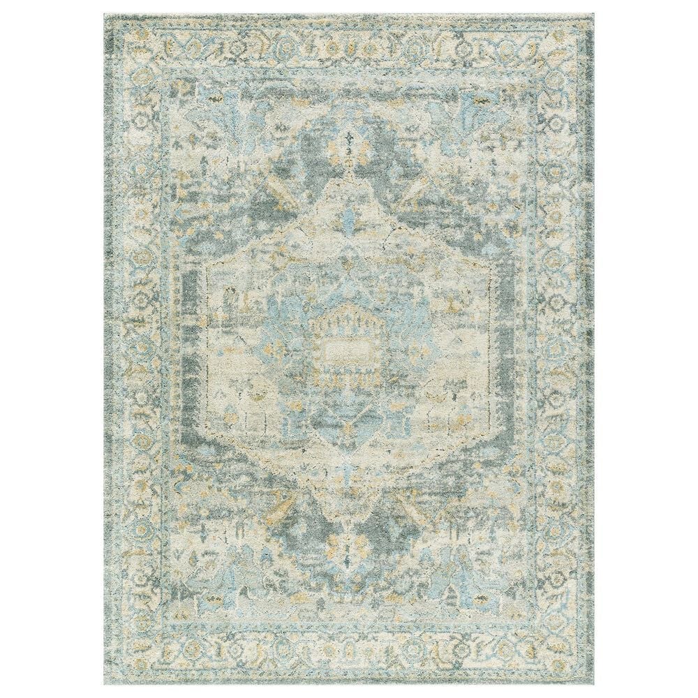 Surya Avellino 5"3" x 7" Light Beige, Gray, Pale Blue, Deep Teal, Tan, Denim and Light Olive Area Rug, , large