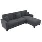 Bush Stockton 4-Piece Living Room Set with Chaise Lounge in Dark Gray, , large