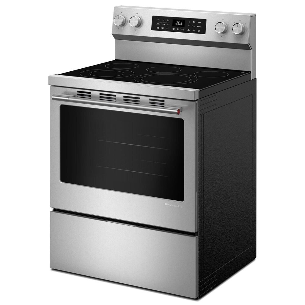 KitchenAid 5.3 Cu. Ft. Smart Freestanding Electric Range in PrintShield Stainless Steel, , large