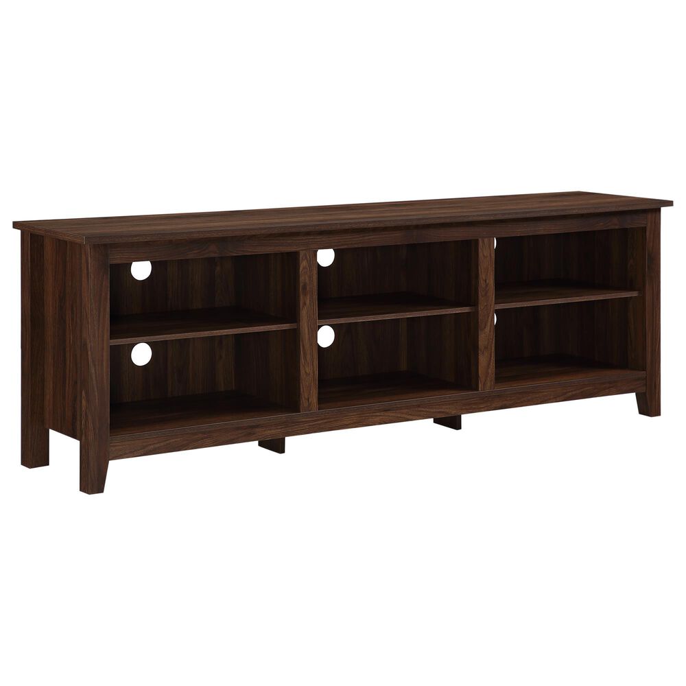 Walker Edison Essential 70&quot; TV Stand in Dark Walnut, , large