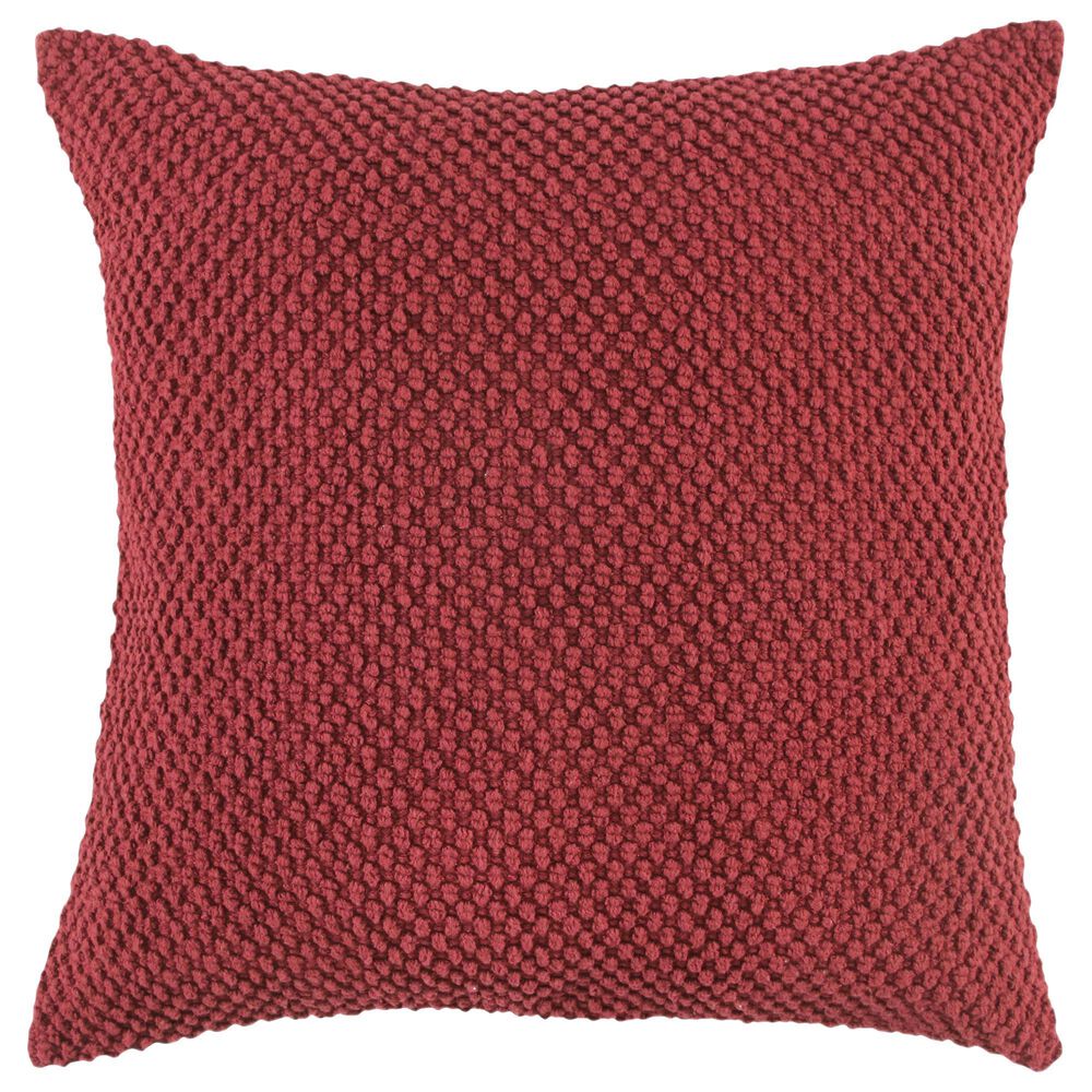 Rizzy Home 20" Poly Filled Pillow in Deep Merlot, , large