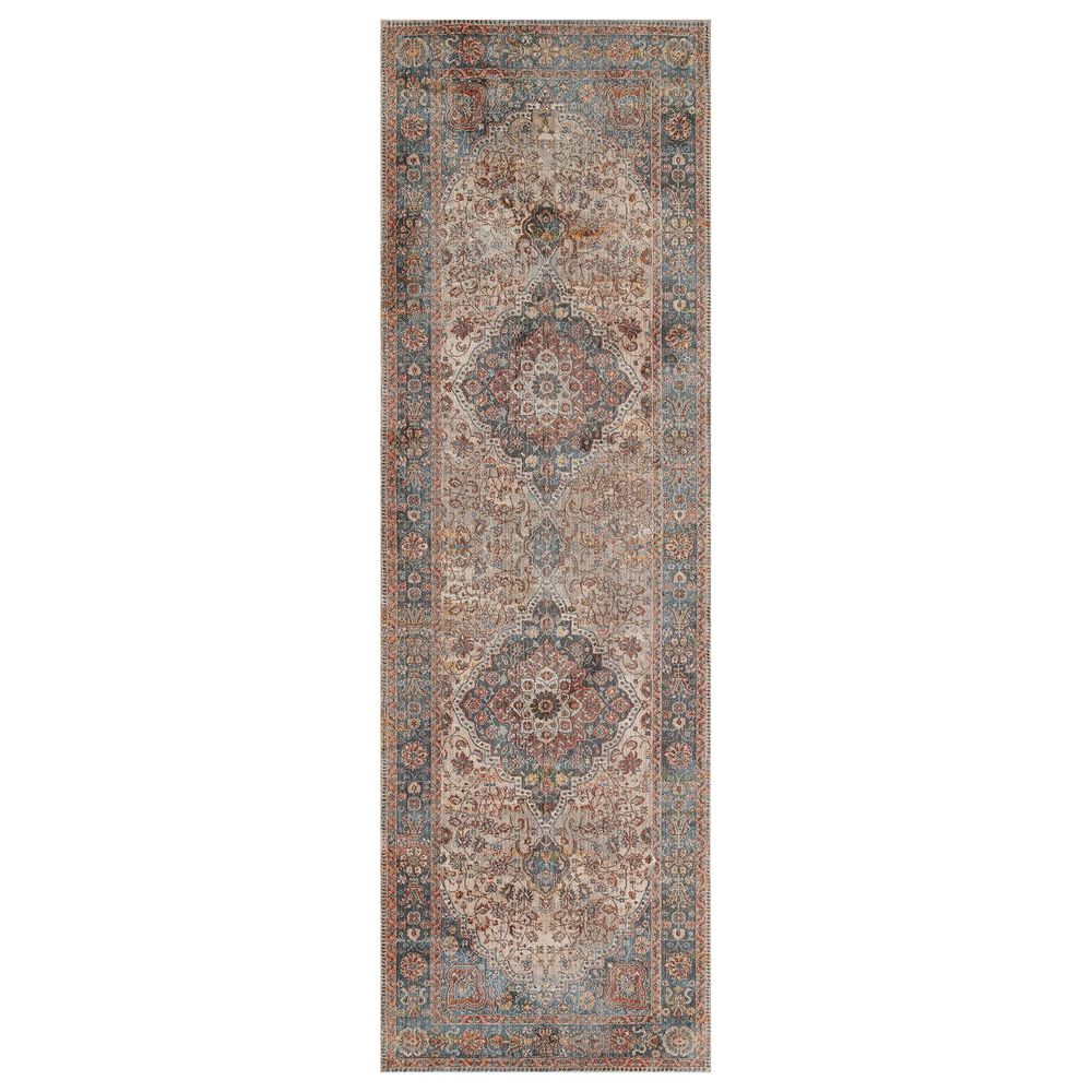 Momeni Izmir 2"6" x 8" Blue, Cream and Rust Runner, , large