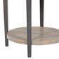 Ashley Dyonton Round End Table in Light Grayish Brown and Gunmetal, , large