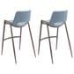 Zuo Modern Desi Bar Chair in Gray and Dark Brown (Set of 2), , large