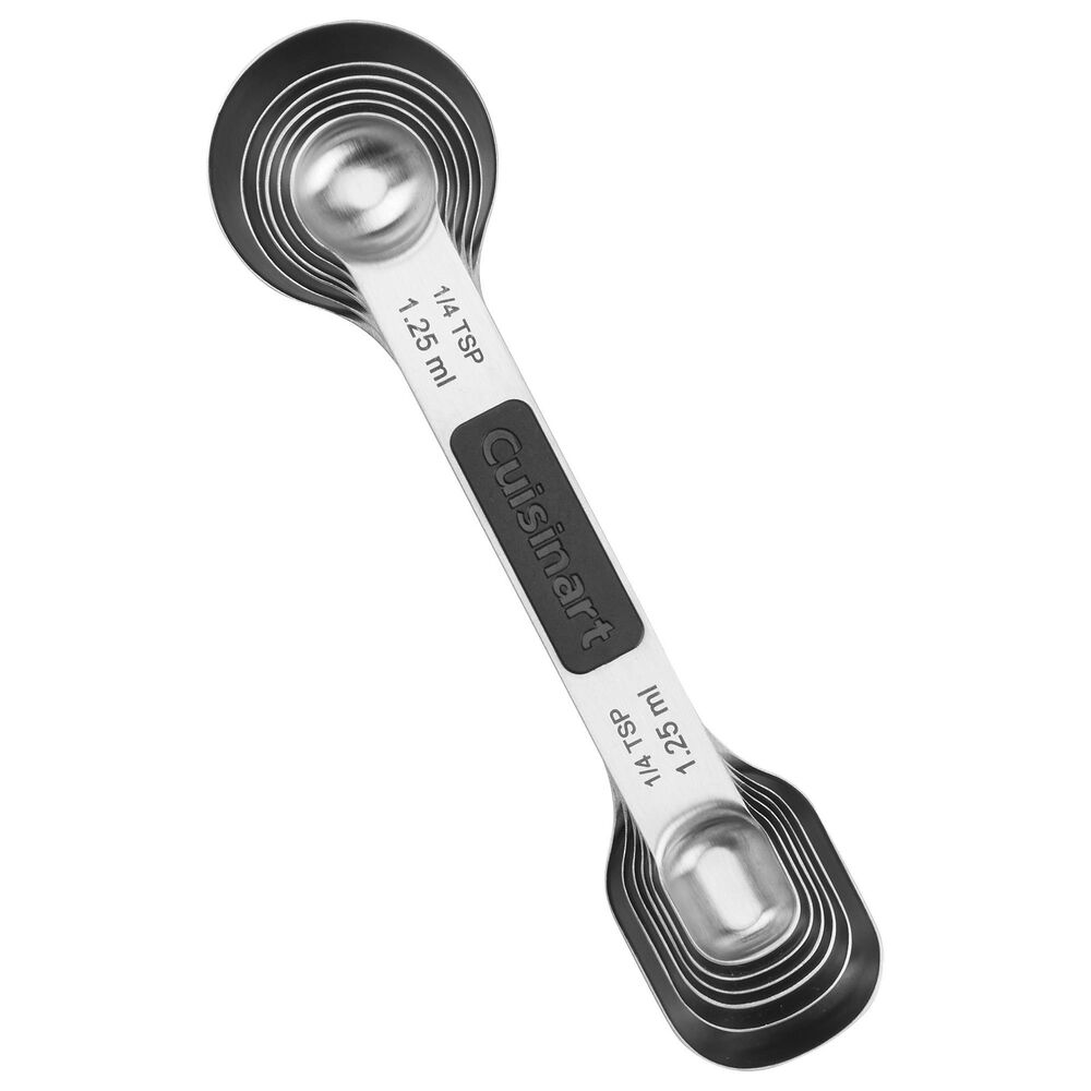 Cuisinart 6-Piece Magnetic Measuring Spoon Set in Black and Stainless Steel, , large