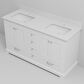Lexora Home Dukes 60" Double Bathroom Vanity in White with 2 cm White Cultured Marble Top and Rectangular Sinks, , large