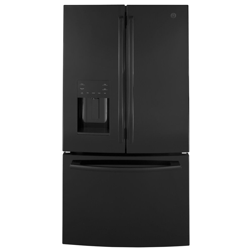 GE Appliances 25.6 Cu. Ft. Capacity 3-Door French Door Refrigerator in Black, , large