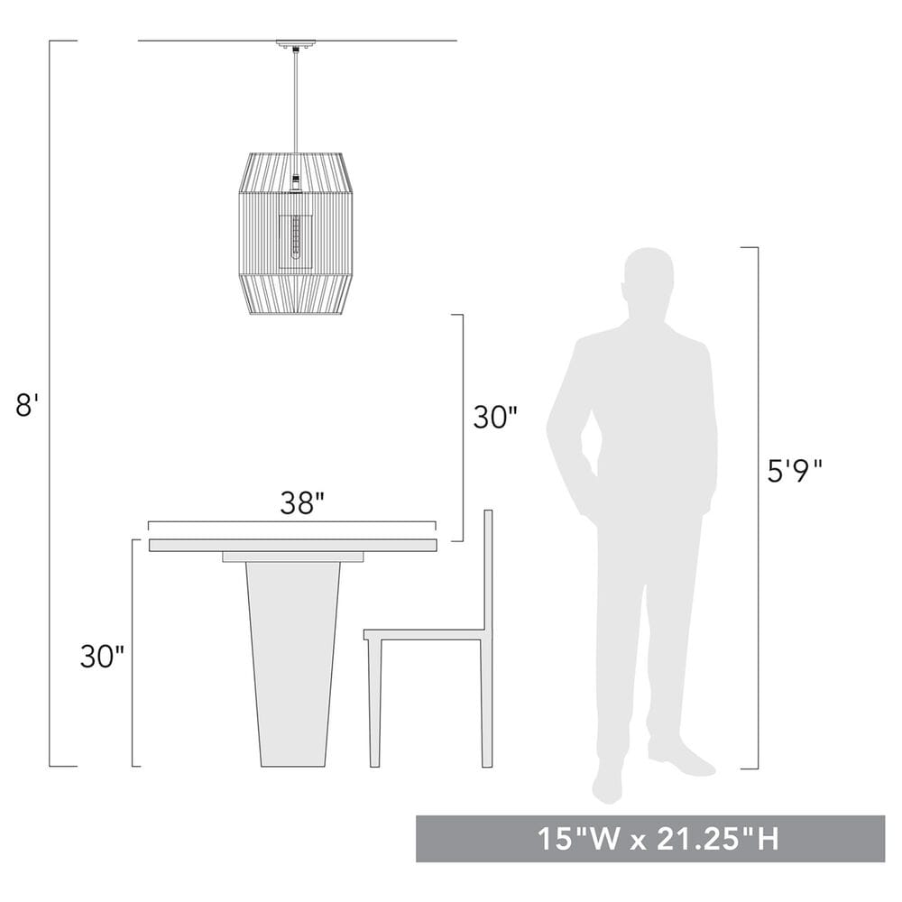 Golden Lighting Seabrooke 1-Light Outdoor Pendant in Black, , large