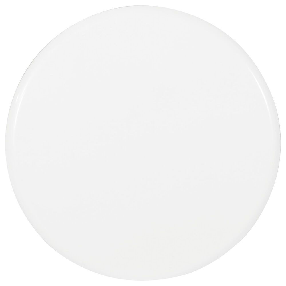 Hearth and Haven Large Patio End Table with Circular Design in White, , large