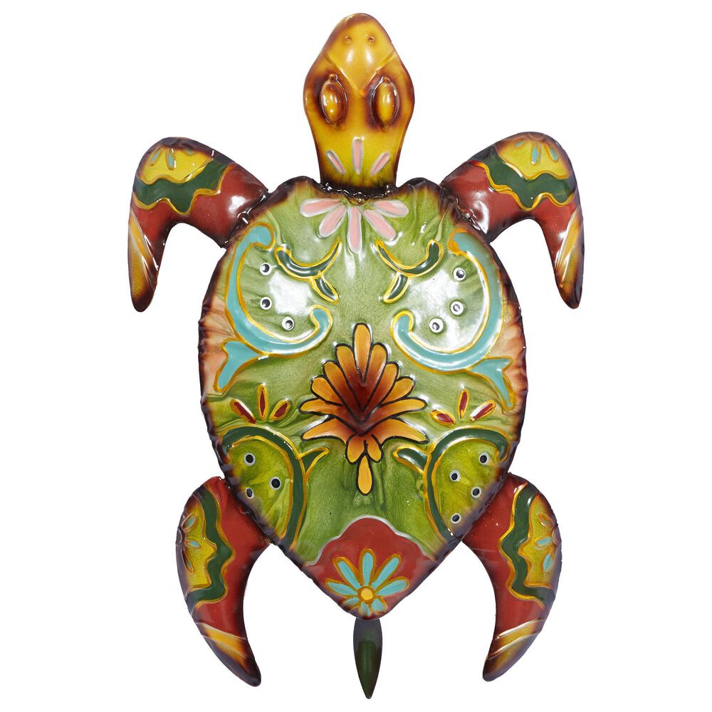 Maple and Jade 19&quot; x 13&quot; Turtle Outdoor Wall Decor in Multicolor, , large