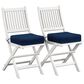 CorLiving Miramar Patio Folding Chair in White/Navy Blue (Set of 2), , large