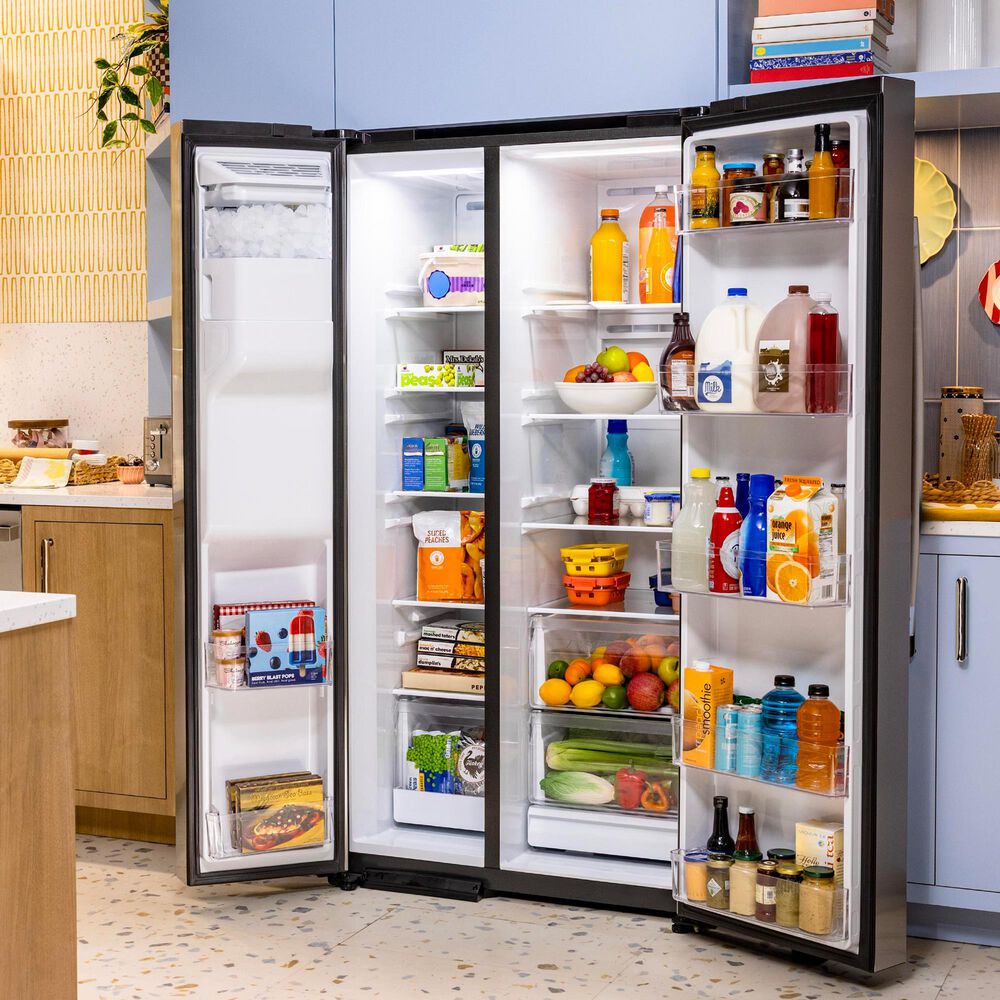 GE Appliances 27.9 Cu. Ft. Side-By-Side Refrigerator with Extra Tall Dispenser in Fingerprint Resistant Stainless Steel, , large
