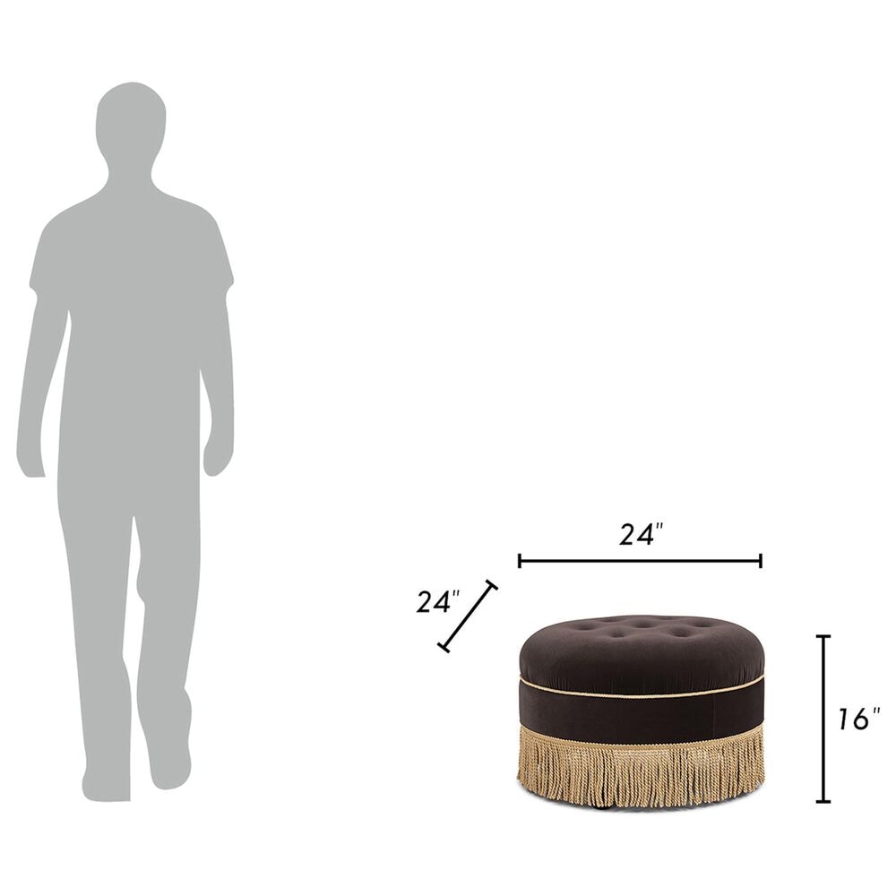 Jennifer Taylor Home Yolanda Standard Ottoman in Deep Brown and Gold, , large