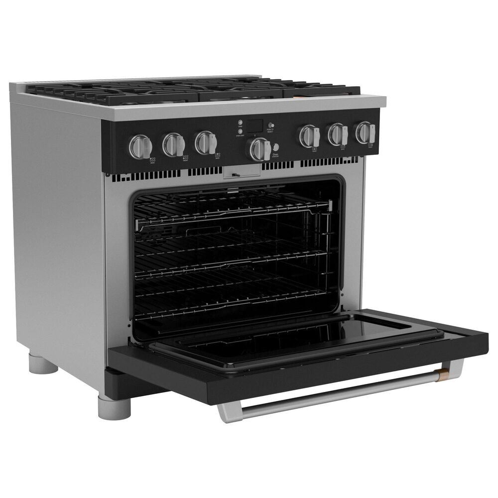 Cafe 6.2 Cu. Ft. Freestanding Natural Gas Range in Matte Black and Brushed Stainless, , large