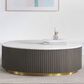 Pacific Landing Jason Coffee Table in White, Charcoal and Brushed Gold, , large
