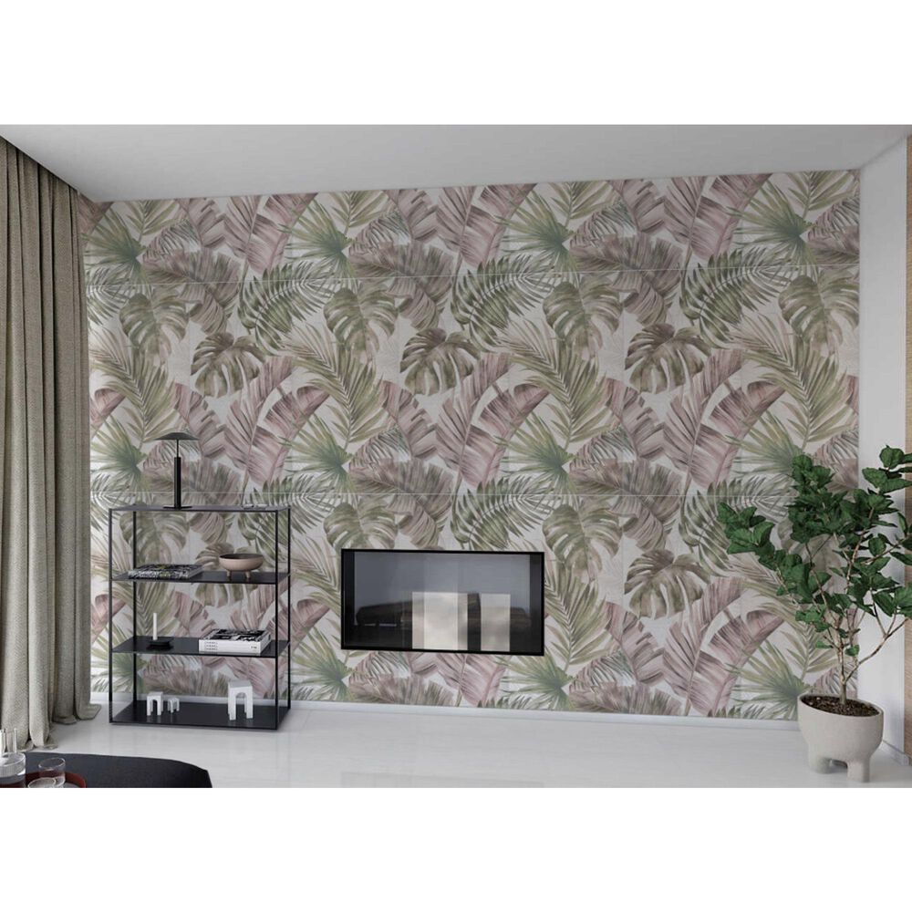 Soho Studio Artscape Fancy Wall Pink and Green 24" x 48" Porcelain Tile, , large
