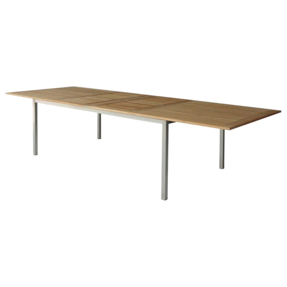 Three Birds Casual Avanti Patio Extension Dining Table in Steel and Teak, , large