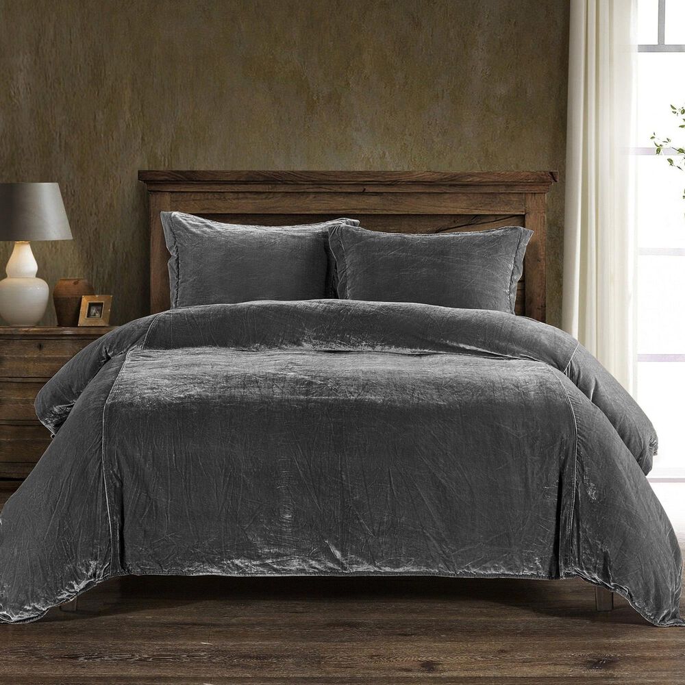 HiEnd Accents Stella 3-Piece Super King Duvet Set in Dark Slate, , large