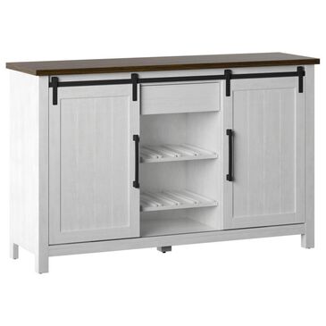 RTJ Furniture 2-Door Sideboard with Wine Storage in Antique White, , large