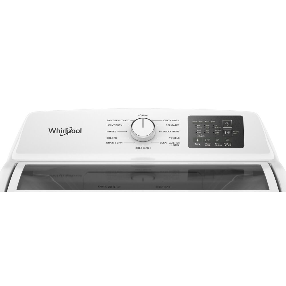 WHIRLPOOL 4.3 Cu. Ft. Top Load Impeller Washer and 7.0 Cu. Ft. Electric Front Load Dryer Laundry Pair in White, , large