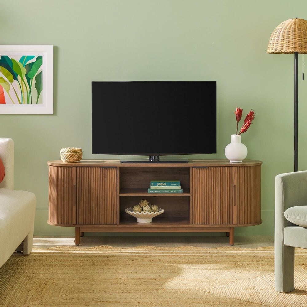 Walker Edison Chloe 60&quot; TV Stand in Mocha, , large