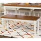 Linon Home Decor Willow Dining Bench in Honey Brown and Vanilla White, , large