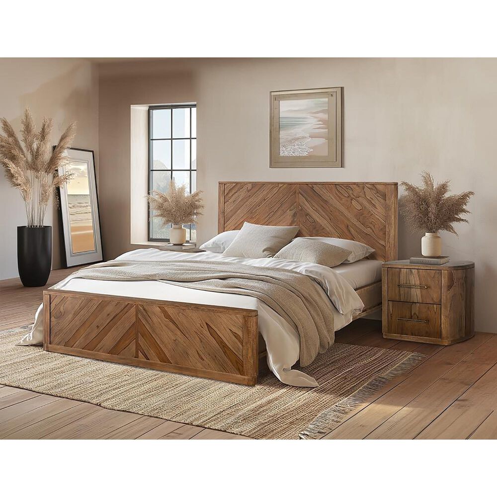 Fallridge Balam 3-Piece Queen Platform Bedroom Set in Natural Teak, , large