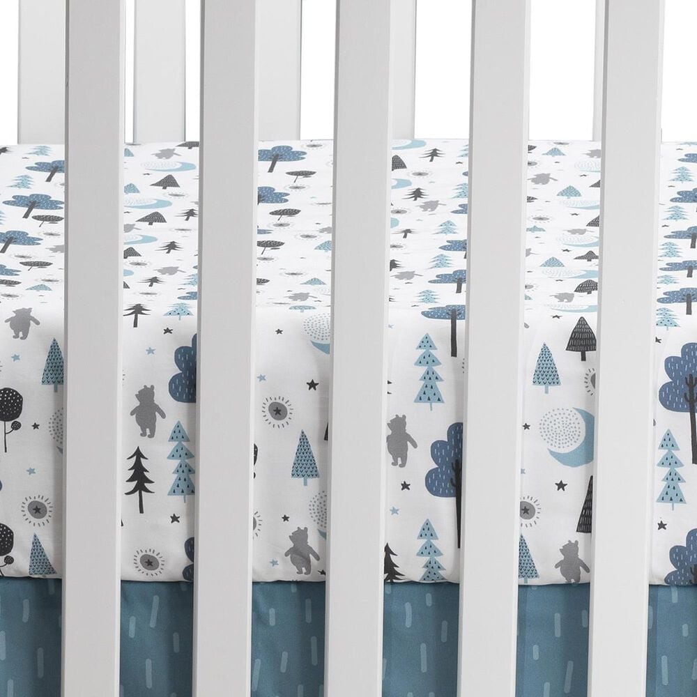 Lambs and Ivy Pooh Bear 3-Piece Crib Bedding Set in Blue and Gray, , large