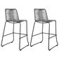 Blue River Shasta Patio Counter Height Bar Stool with Gray Rope Seat in Black (Set of 2), , large