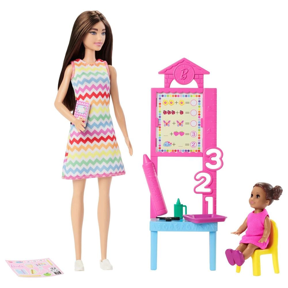 Barbie Teacher Doll with Brunette Hair and Teaching Accessories in Multicolor, , large
