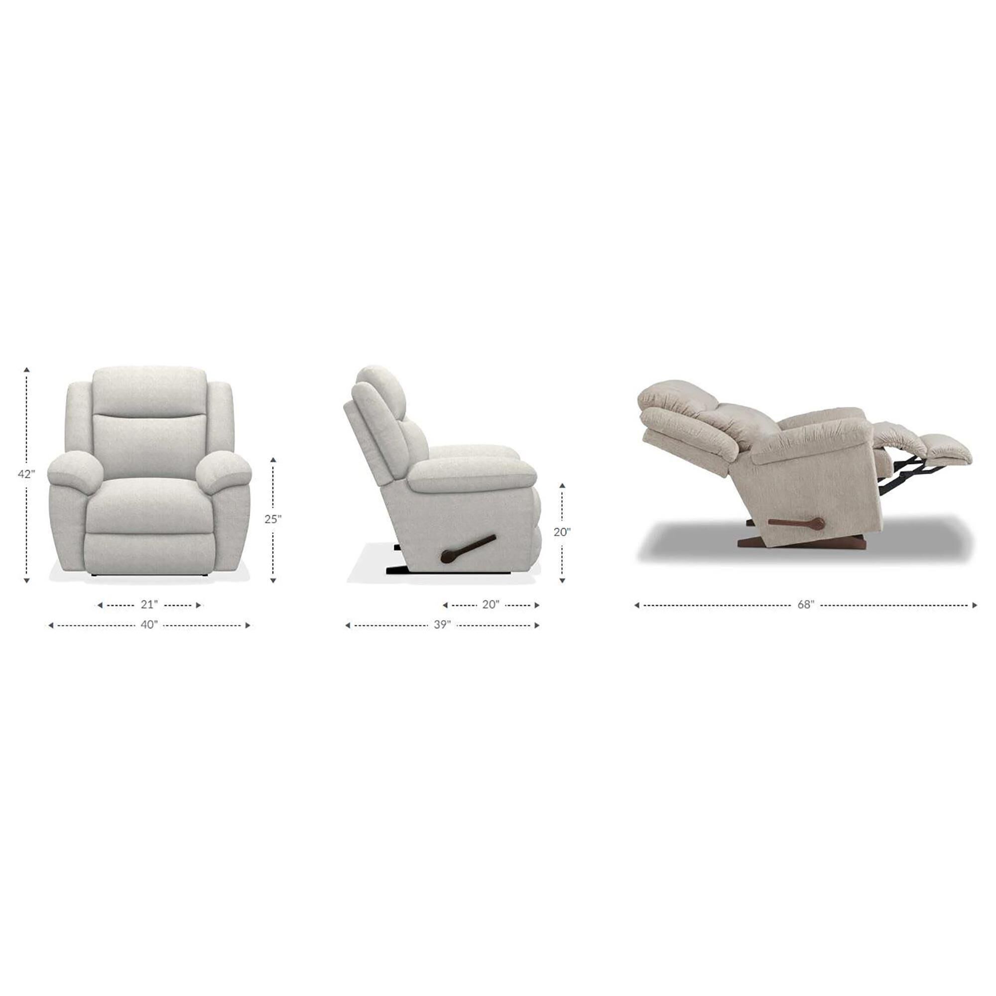 La-Z-Boy Joel Manual Rocker Recliner with Tall Base in Nora Oyster