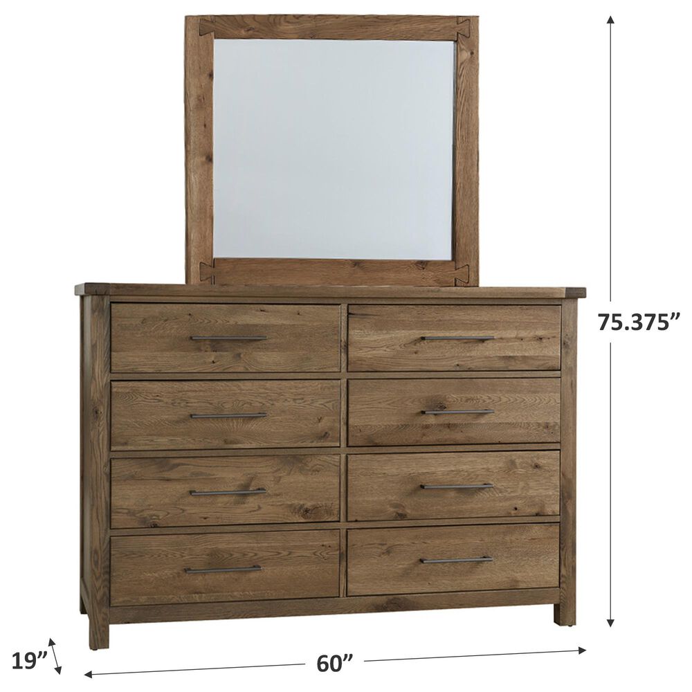 Viceray Collections Dovetail 8 Drawer Dresser and Mirror in Natural, , large