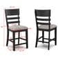 Crown Mark 5 Piece Counter Height Dining Set in Black Finish and Charcoal Upholstery, , large