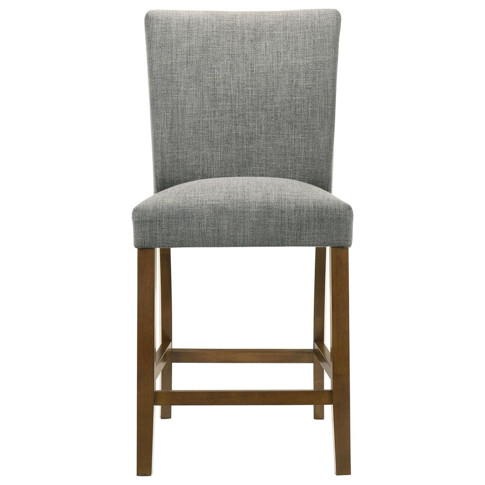 Coaster Paxton Counter Chair with Grey Upholstery in Warm Brown, , large