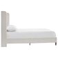 Hearth and Haven Hayden Queen Panel Bed with Ivory Upholstery in Walnut, , large