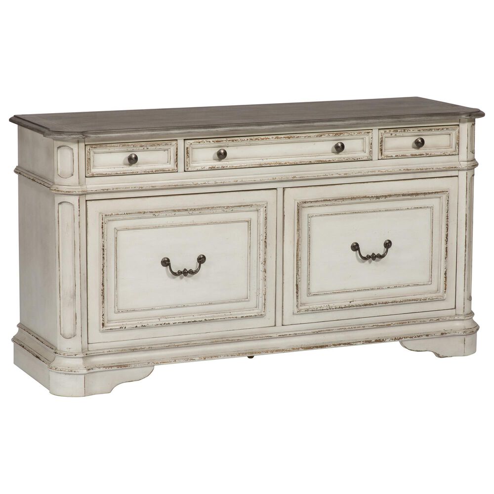 Belle Furnishings Magnolia Manor Credenza in White, , large