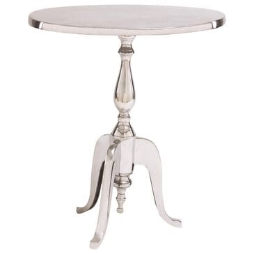 Maple and Jade End Table with Scroll Legs in Satin Silver, , large