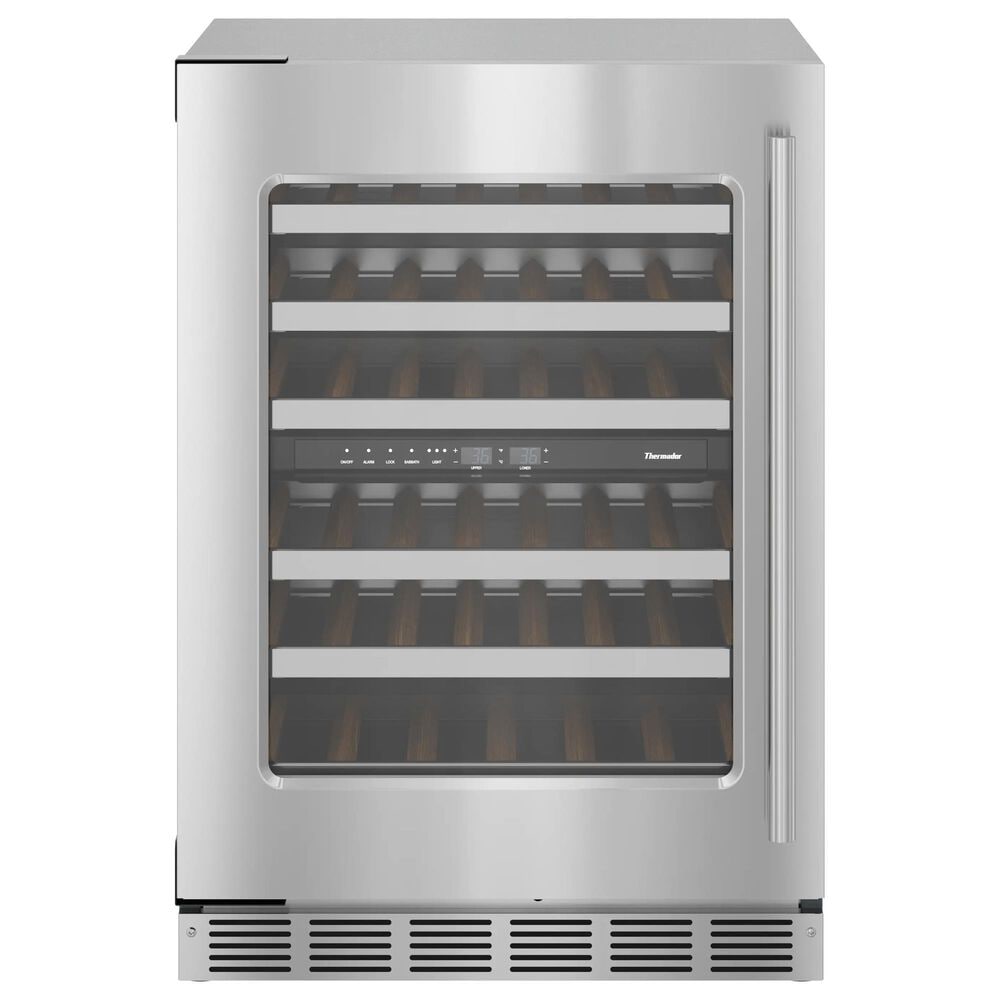 Thermador 24" Glass Door Wine Cooler with Masterpiece Handle Left Hinge in Stainless Steel, , large