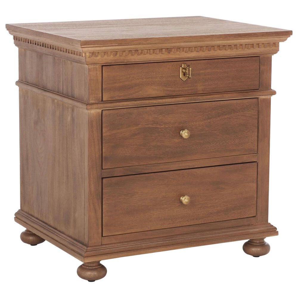 Safavieh Edna 3 Drawer Nightstand in Brown, , large