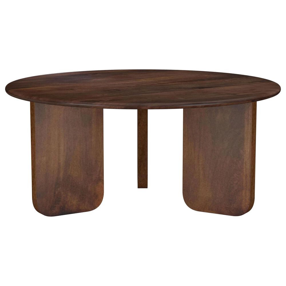 Pacific Landing Dale Round Coffee Table in Brown, , large
